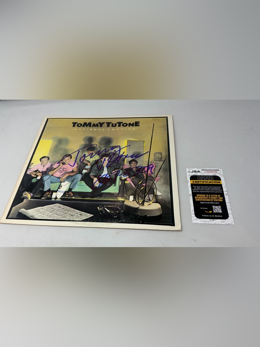 Tommy Tutone signed National Emotion Album JSA COA